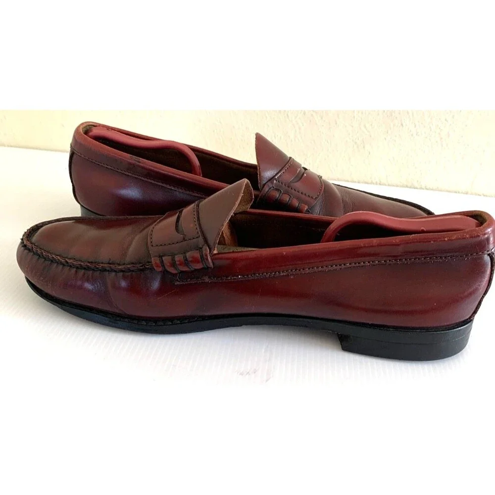 G.H . Bass & Co. Logan Burgundy Oxblood Leather Penny Loafers Mens 13 D